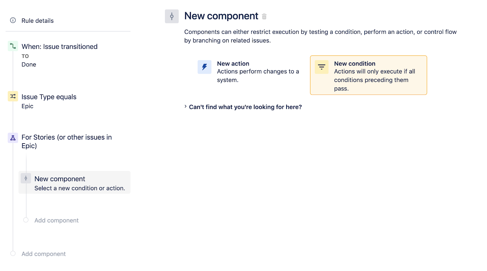 Seleccionar un componente nuevo en Jira Software