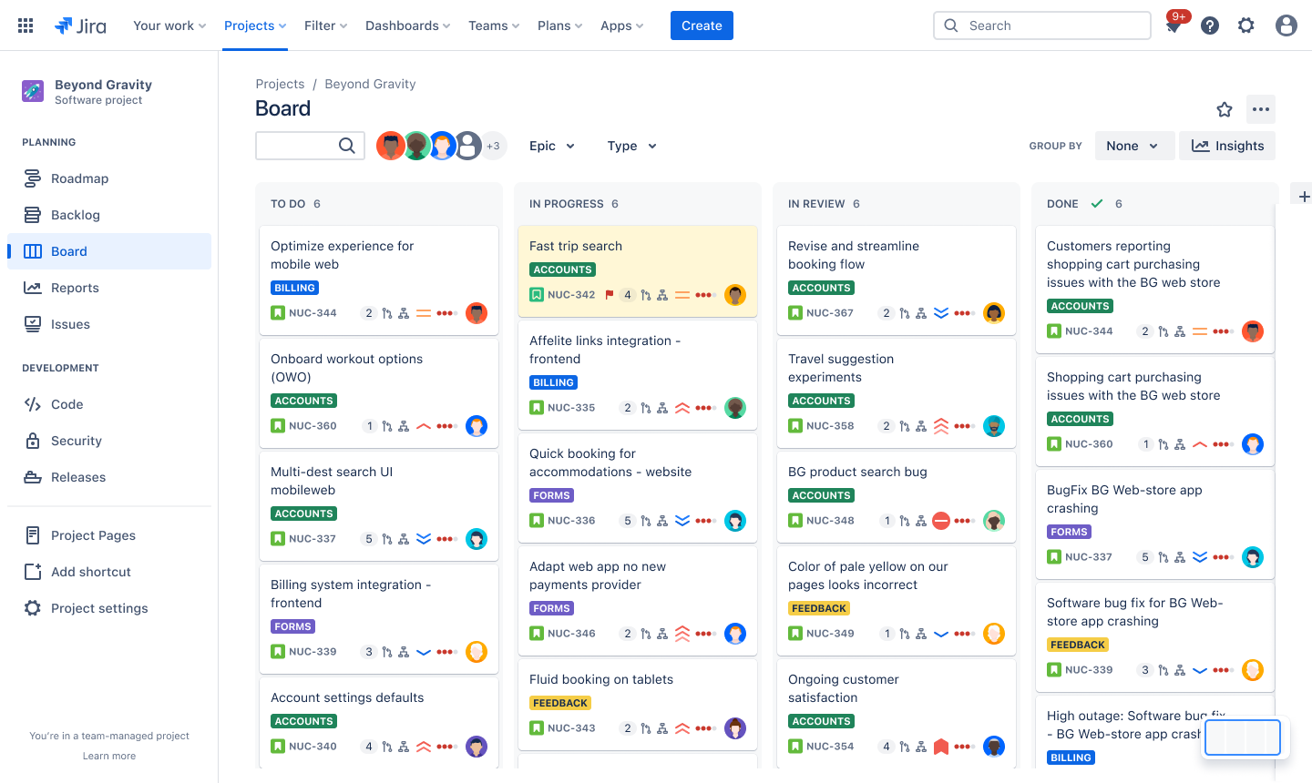 Tablero de kanban de Jira