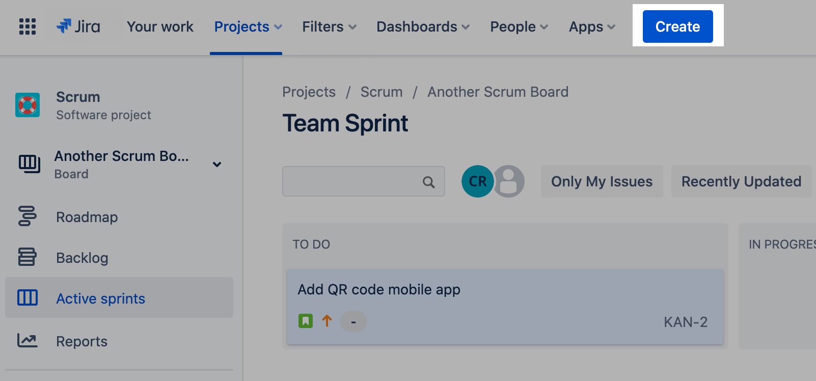 Création d'un ticket dans Jira Software